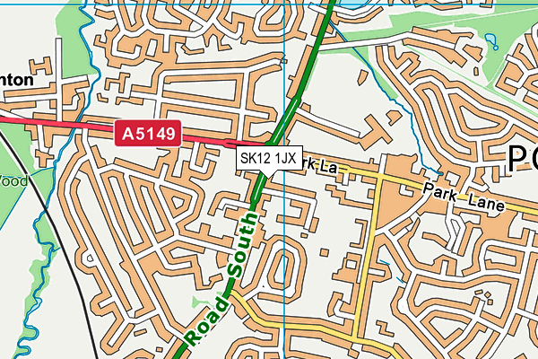SK12 1JX map - OS VectorMap District (Ordnance Survey) SK12 1JX map - OS VectorMap District (Ordnance Survey)