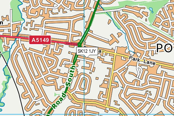 SK12 1JY map - OS VectorMap District (Ordnance Survey) SK12 1JY map - OS VectorMap District (Ordnance Survey)