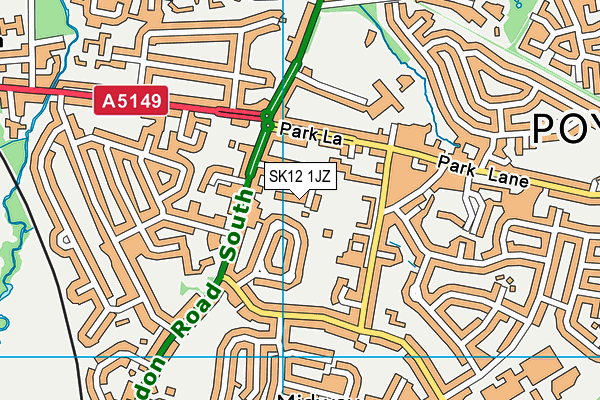 SK12 1JZ map - OS VectorMap District (Ordnance Survey) SK12 1JZ map - OS VectorMap District (Ordnance Survey)