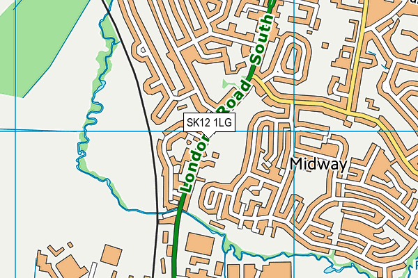 SK12 1LG map - OS VectorMap District (Ordnance Survey)
