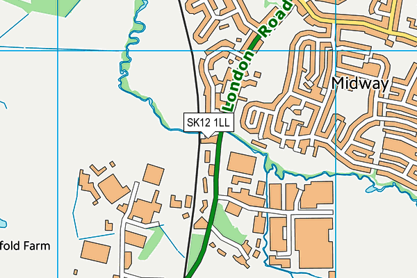 SK12 1LL map - OS VectorMap District (Ordnance Survey) SK12 1LL map - OS VectorMap District (Ordnance Survey)