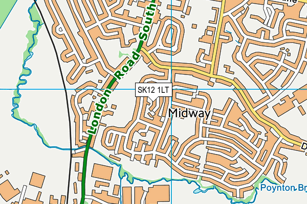 SK12 1LT map - OS VectorMap District (Ordnance Survey) SK12 1LT map - OS VectorMap District (Ordnance Survey)