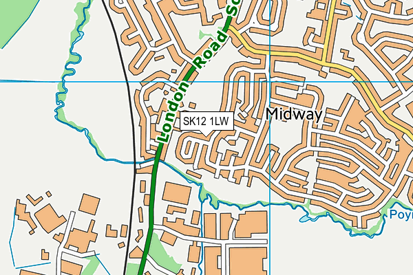 SK12 1LW map - OS VectorMap District (Ordnance Survey) SK12 1LW map - OS VectorMap District (Ordnance Survey)