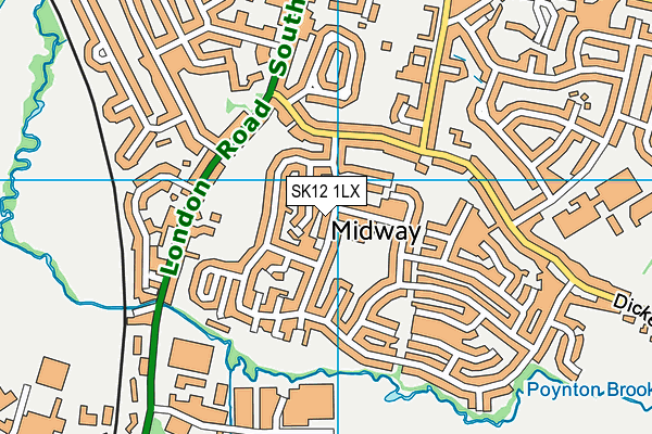 SK12 1LX map - OS VectorMap District (Ordnance Survey) SK12 1LX map - OS VectorMap District (Ordnance Survey)