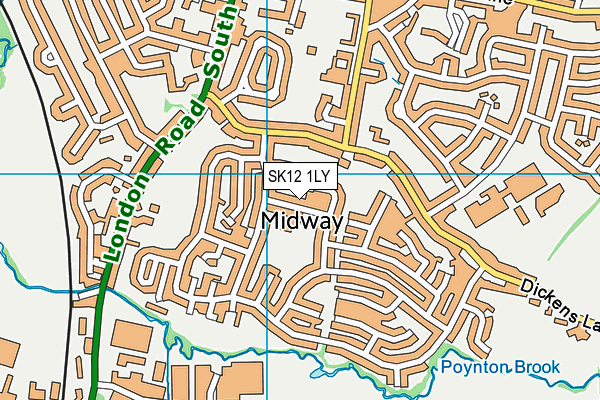 SK12 1LY map - OS VectorMap District (Ordnance Survey) SK12 1LY map - OS VectorMap District (Ordnance Survey)