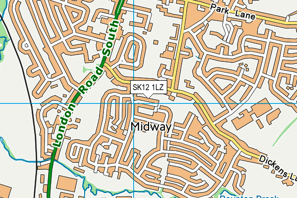 SK12 1LZ map - OS VectorMap District (Ordnance Survey)