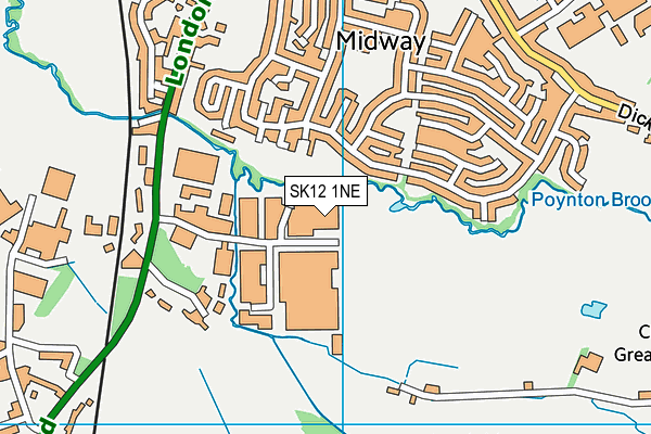 SK12 1NE map - OS VectorMap District (Ordnance Survey) SK12 1NE map - OS VectorMap District (Ordnance Survey)