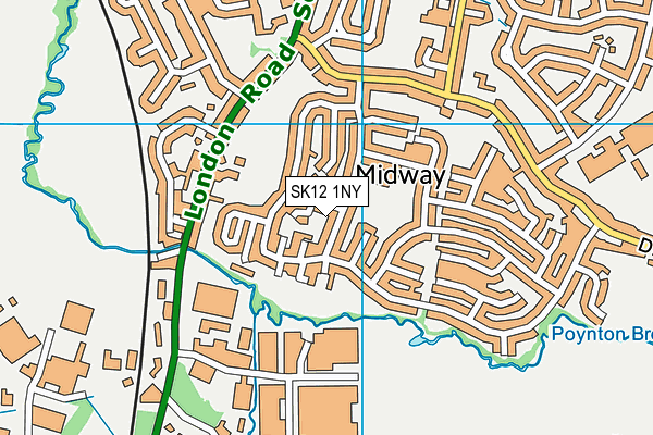 SK12 1NY map - OS VectorMap District (Ordnance Survey)