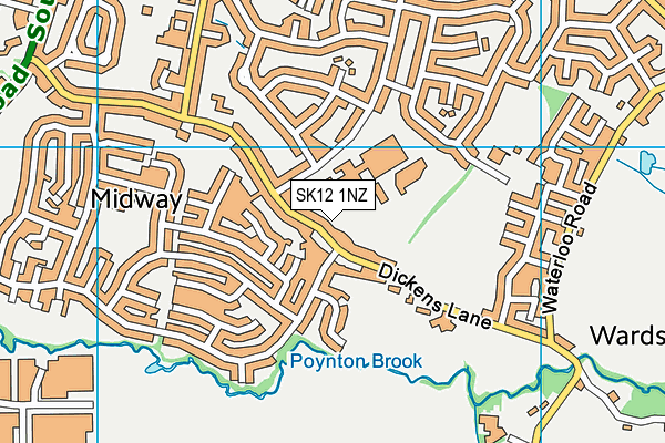 SK12 1NZ map - OS VectorMap District (Ordnance Survey) SK12 1NZ map - OS VectorMap District (Ordnance Survey)