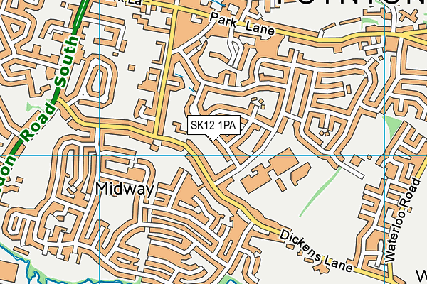 SK12 1PA map - OS VectorMap District (Ordnance Survey) SK12 1PA map - OS VectorMap District (Ordnance Survey)