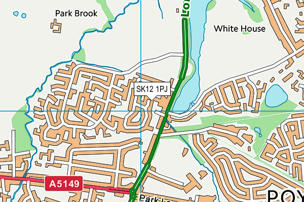 SK12 1PJ map - OS VectorMap District (Ordnance Survey) SK12 1PJ map - OS VectorMap District (Ordnance Survey)