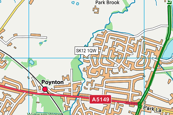 SK12 1QW map - OS VectorMap District (Ordnance Survey) SK12 1QW map - OS VectorMap District (Ordnance Survey)