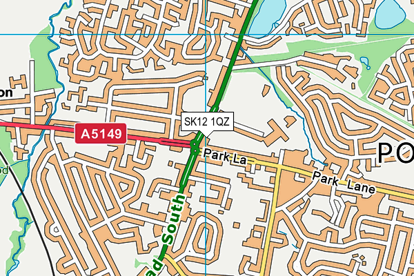 SK12 1QZ map - OS VectorMap District (Ordnance Survey)
