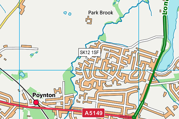 SK12 1SF map - OS VectorMap District (Ordnance Survey) SK12 1SF map - OS VectorMap District (Ordnance Survey)