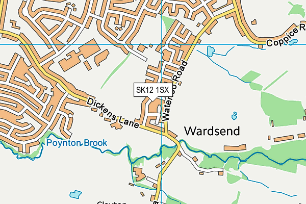 SK12 1SX map - OS VectorMap District (Ordnance Survey) SK12 1SX map - OS VectorMap District (Ordnance Survey)