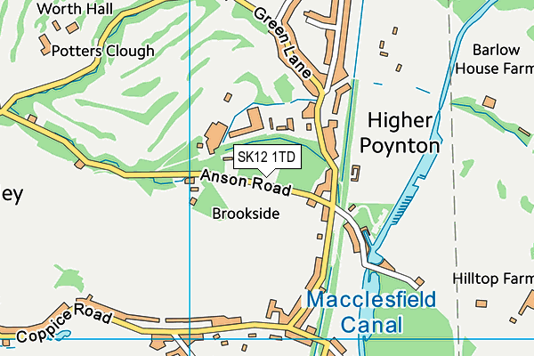 SK12 1TD map - OS VectorMap District (Ordnance Survey)