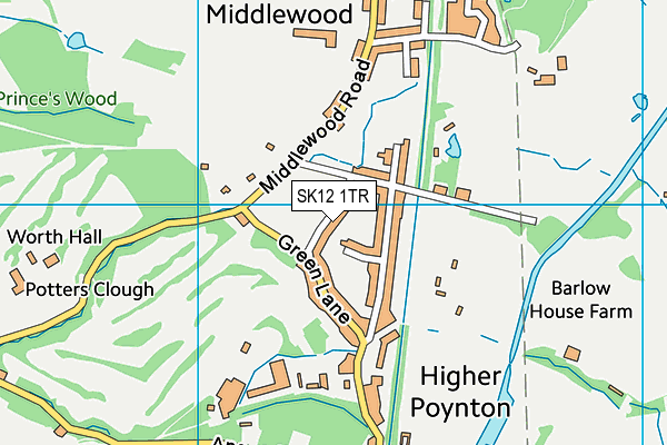 SK12 1TR map - OS VectorMap District (Ordnance Survey)