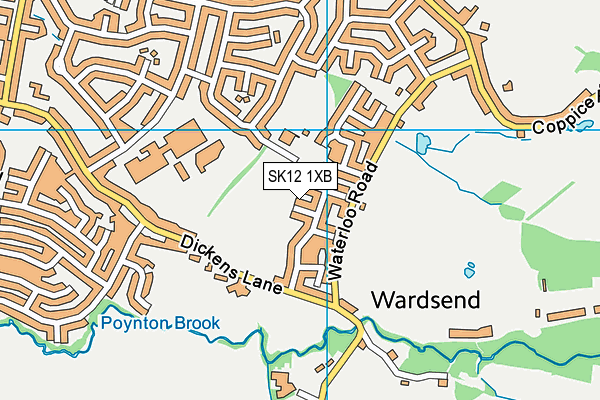 SK12 1XB map - OS VectorMap District (Ordnance Survey) SK12 1XB map - OS VectorMap District (Ordnance Survey)