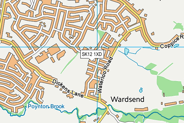 SK12 1XD map - OS VectorMap District (Ordnance Survey) SK12 1XD map - OS VectorMap District (Ordnance Survey)