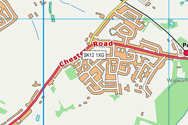 SK12 1XG map - OS VectorMap District (Ordnance Survey)
