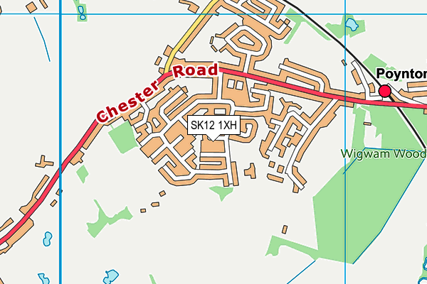 SK12 1XH map - OS VectorMap District (Ordnance Survey)
