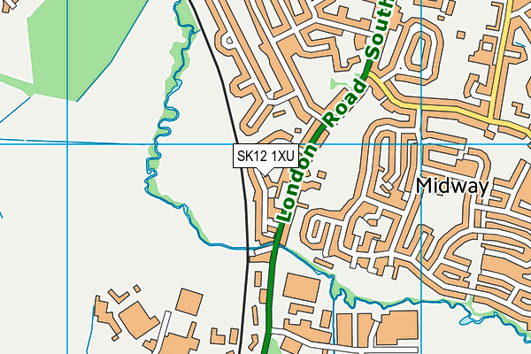 SK12 1XU map - OS VectorMap District (Ordnance Survey) SK12 1XU map - OS VectorMap District (Ordnance Survey)