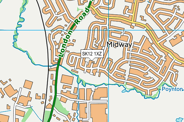 SK12 1XZ map - OS VectorMap District (Ordnance Survey)