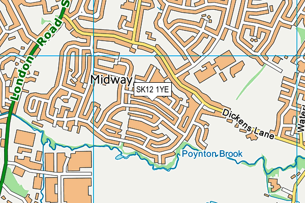 SK12 1YE map - OS VectorMap District (Ordnance Survey) SK12 1YE map - OS VectorMap District (Ordnance Survey)