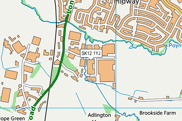 SK12 1YJ map - OS VectorMap District (Ordnance Survey) SK12 1YJ map - OS VectorMap District (Ordnance Survey)