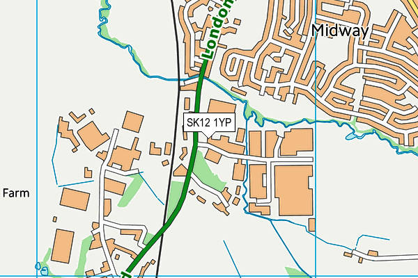 SK12 1YP map - OS VectorMap District (Ordnance Survey) SK12 1YP map - OS VectorMap District (Ordnance Survey)