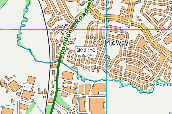 SK12 1YQ map - OS VectorMap District (Ordnance Survey)