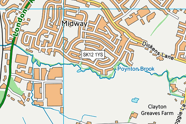 SK12 1YS map - OS VectorMap District (Ordnance Survey) SK12 1YS map - OS VectorMap District (Ordnance Survey)