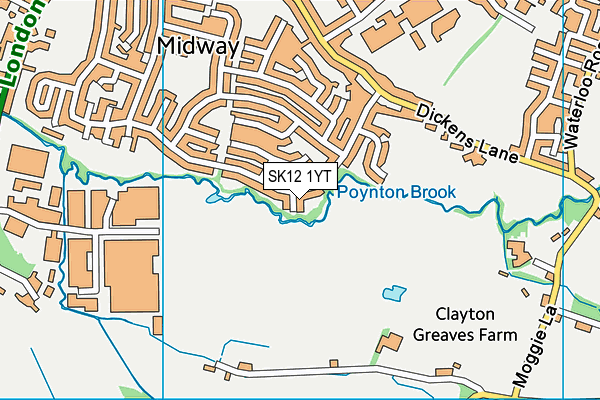 SK12 1YT map - OS VectorMap District (Ordnance Survey) SK12 1YT map - OS VectorMap District (Ordnance Survey)