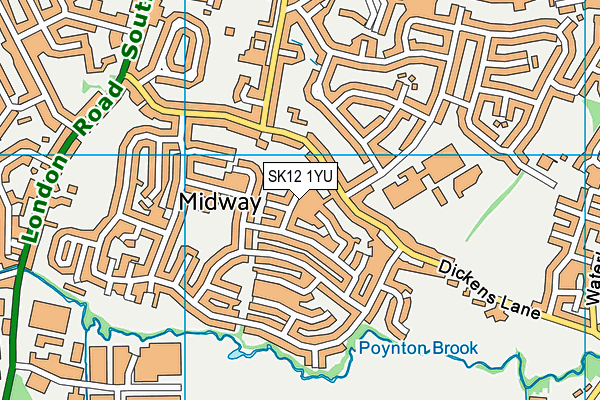 SK12 1YU map - OS VectorMap District (Ordnance Survey) SK12 1YU map - OS VectorMap District (Ordnance Survey)