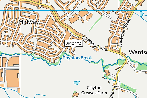SK12 1YZ map - OS VectorMap District (Ordnance Survey)