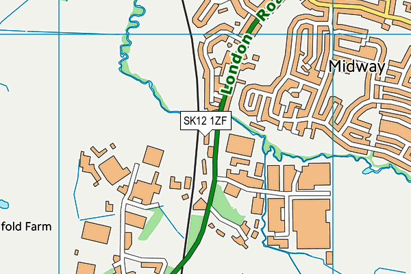 SK12 1ZF map - OS VectorMap District (Ordnance Survey) SK12 1ZF map - OS VectorMap District (Ordnance Survey)