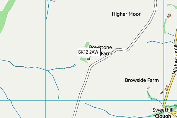 SK12 2AW map - OS VectorMap District (Ordnance Survey) SK12 2AW map - OS VectorMap District (Ordnance Survey)