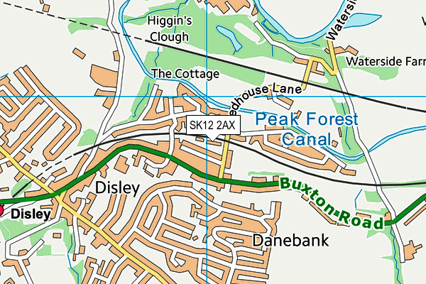 SK12 2AX map - OS VectorMap District (Ordnance Survey) SK12 2AX map - OS VectorMap District (Ordnance Survey)