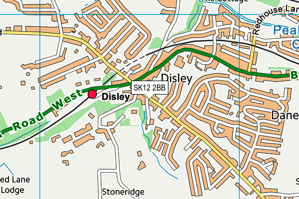 SK12 2BB map - OS VectorMap District (Ordnance Survey)
