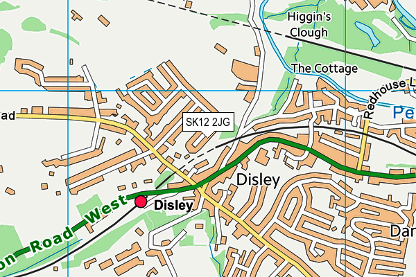 SK12 2JG map - OS VectorMap District (Ordnance Survey)
