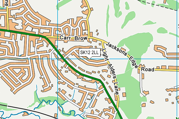 SK12 2LL map - OS VectorMap District (Ordnance Survey)