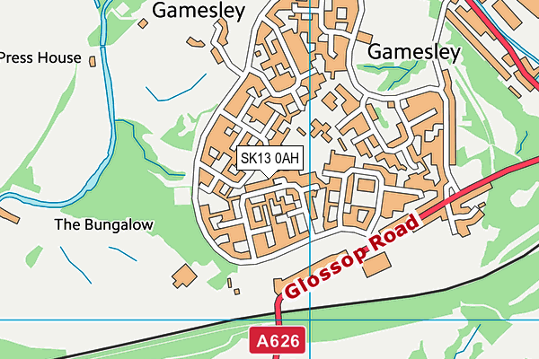 SK13 0AH map - OS VectorMap District (Ordnance Survey)