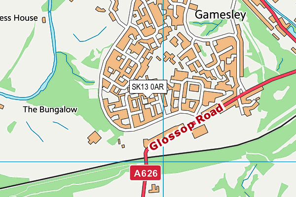 SK13 0AR map - OS VectorMap District (Ordnance Survey)