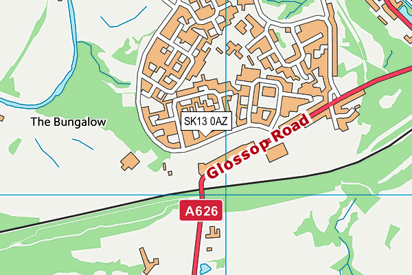 SK13 0AZ map - OS VectorMap District (Ordnance Survey)