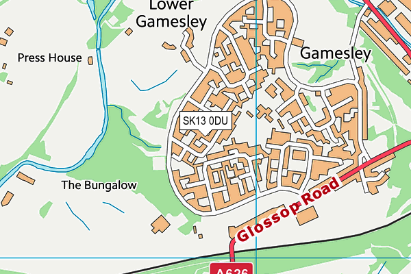 SK13 0DU map - OS VectorMap District (Ordnance Survey)