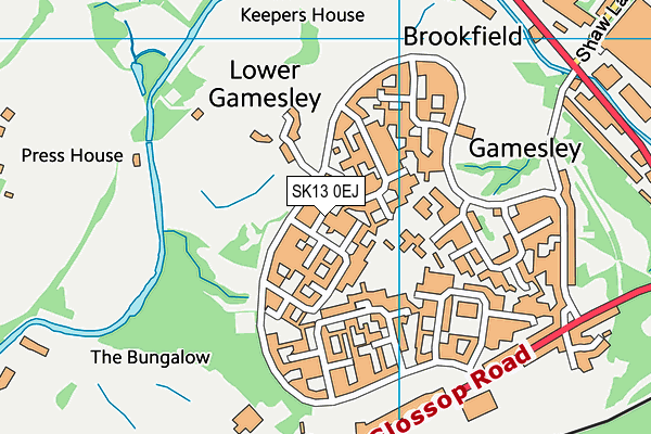 SK13 0EJ map - OS VectorMap District (Ordnance Survey)
