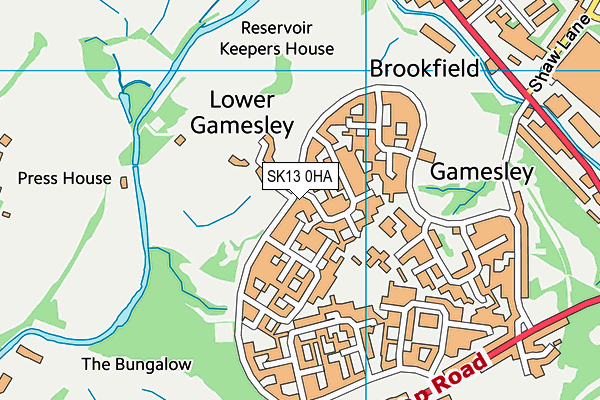 SK13 0HA map - OS VectorMap District (Ordnance Survey) SK13 0HA map - OS VectorMap District (Ordnance Survey)