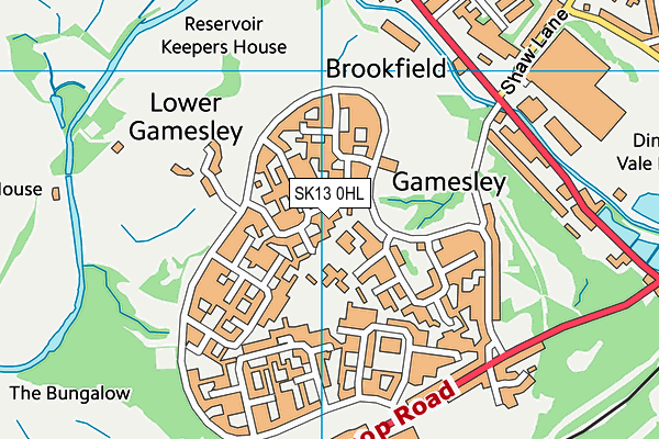 SK13 0HL map - OS VectorMap District (Ordnance Survey)