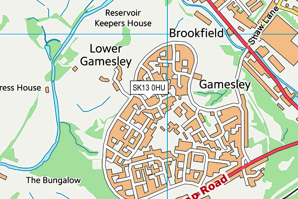 SK13 0HU map - OS VectorMap District (Ordnance Survey)