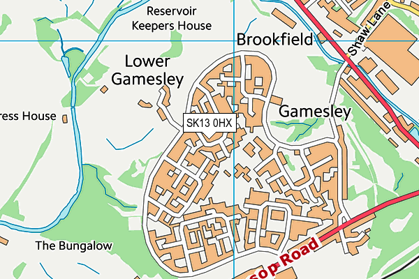 SK13 0HX map - OS VectorMap District (Ordnance Survey) SK13 0HX map - OS VectorMap District (Ordnance Survey)